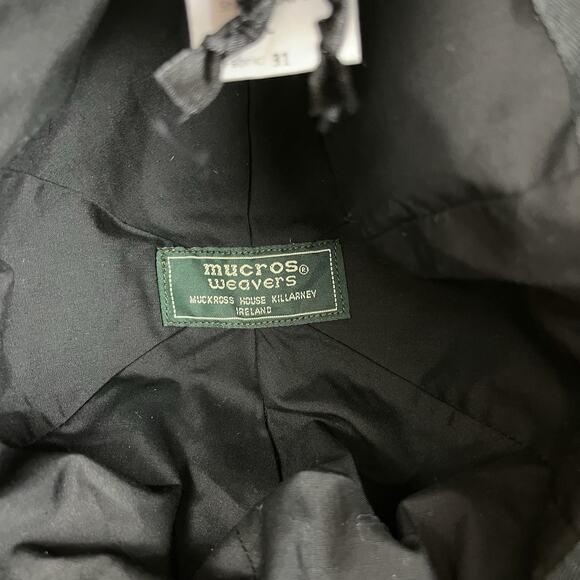 Mucros Weavers Wool Tweed Flapper Hat Herringbone Gray Made In Ireland - Picture 6 of 8